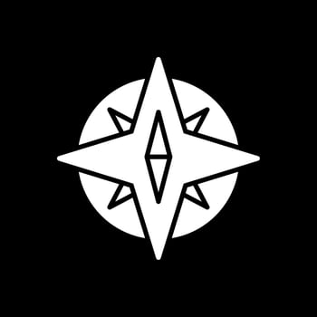 Compass Glyph Inverted Icon Design vector