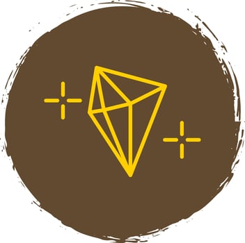 Gemstone Line Circle Sticker Icon vector