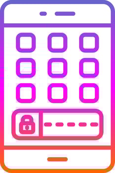 Mobile Line Gradient Icon Design vector