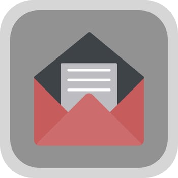 Envelope Flat round corner Icon Design vector