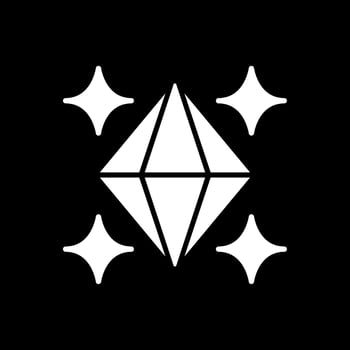 Crystal Glyph Inverted Icon Design vector