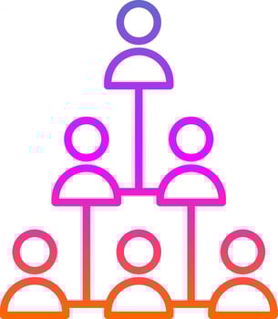 Hierarchical Structure Line Gradient Icon Design vector
