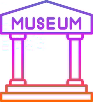 Museum Line Gradient Icon Design vector
