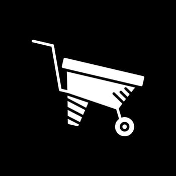 Wheelbarrow Glyph Inverted Icon Design vector