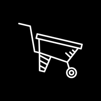 Wheelbarrow Line Inverted Icon Design vector