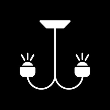 Chandelier Glyph Inverted Icon Design vector