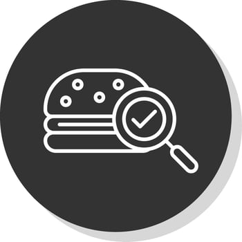 Fast Food Line Shadow Circle Icon Design vector