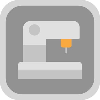 Sewing Machine Flat round corner Icon Design vector