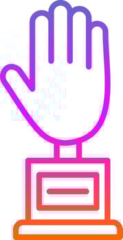 Hand Line Gradient Icon Design vector