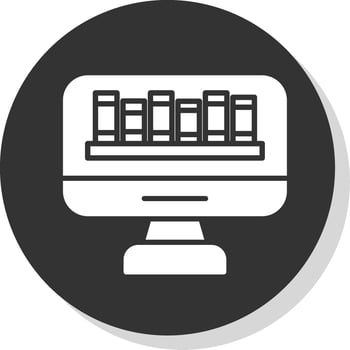 OnLine Circle Multi Circle Library Glyph Shadow Circle Icon Design vector