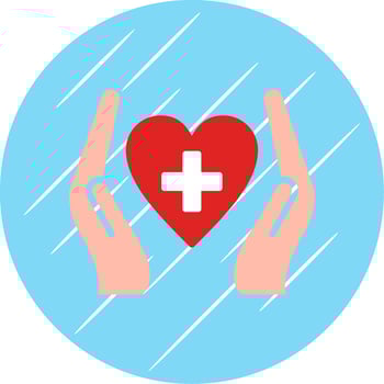 Heart Care Flat Circle Icon Design vector