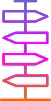 Signpost Line Gradient Icon Design vector