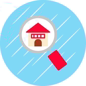 Search Building Flat Circle Icon Design vector