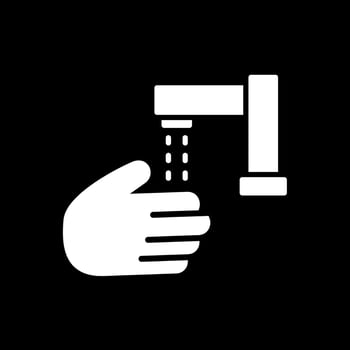 Hand Wash Glyph Inverted Icon Design vector