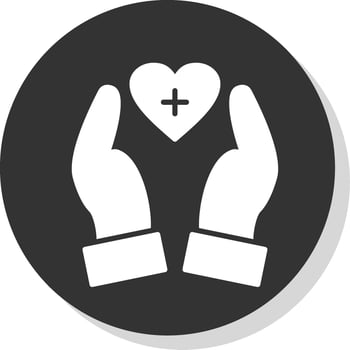 Health Care Glyph Shadow Circle Icon Design vector