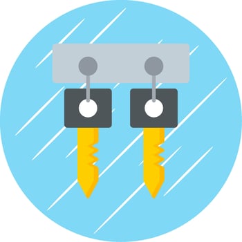 Hooks Flat Circle Icon Design vector