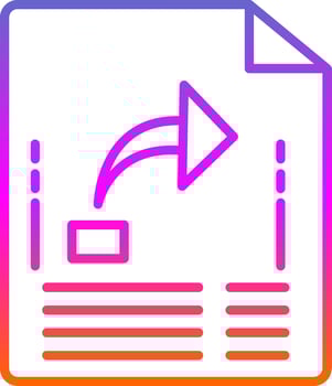 Forward Line Gradient Icon Design vector