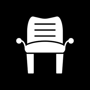 Armchair Glyph Inverted Icon Design vector