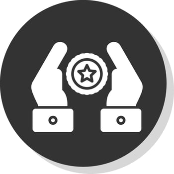 Premium Quality Glyph Shadow Circle Icon Design vector