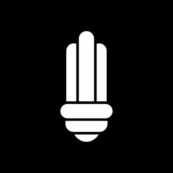 Bulb Glyph Inverted Icon Design vector
