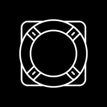 Life Ring Line Inverted Icon Design vector