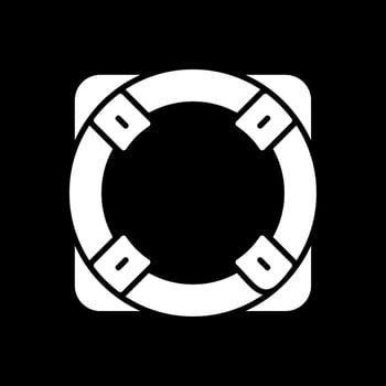 Life Ring Glyph Inverted Icon Design vector