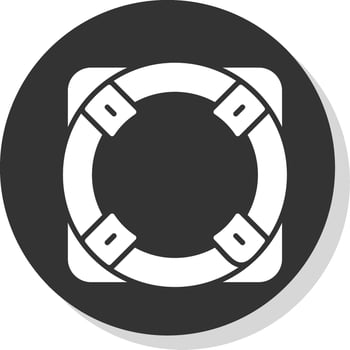 Life Ring Glyph Shadow Circle Icon Design vector