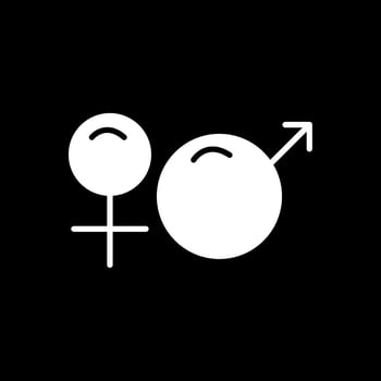 Gender Sign Glyph Inverted Icon Design vector