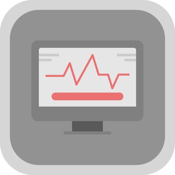 System Monitoring Flat round corner Icon Design vector