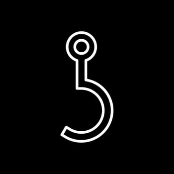 Hook Line Inverted Icon Design vector