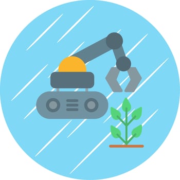 Agricultural Robot Flat Circle Icon Design vector