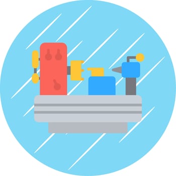 Machine Flat Circle Icon Design vector