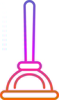 Plunger Line Gradient Icon Design vector