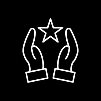 Hands Line Inverted Icon Design vector