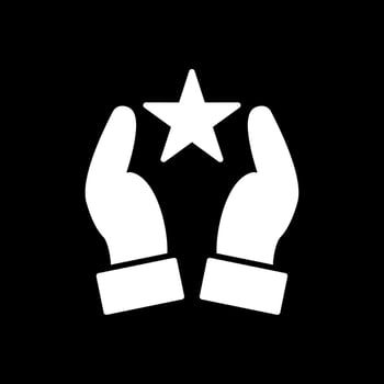 Hands Glyph Inverted Icon Design vector