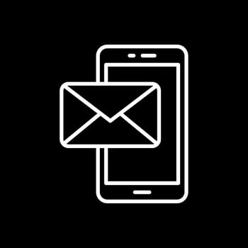 Mobile Phone Line Inverted Icon Design vector