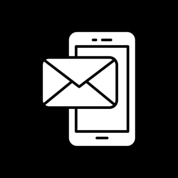 Mobile Phone Glyph Inverted Icon Design vector