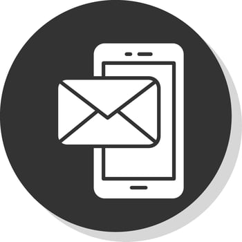Mobile Phone Glyph Shadow Circle Icon Design vector