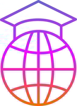 Study Abroad Line Gradient Icon Design vector