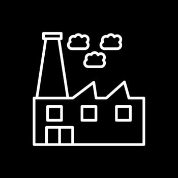 Factory Line Inverted Icon Design vector