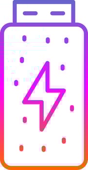 Battery Status Line Gradient Icon Design vector
