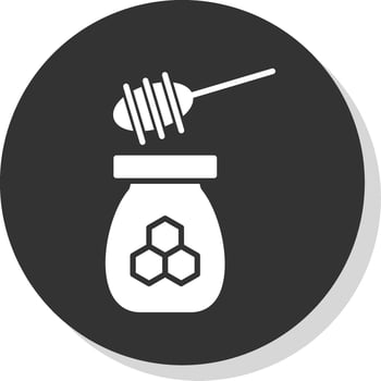 Honey Glyph Shadow Circle Icon Design vector