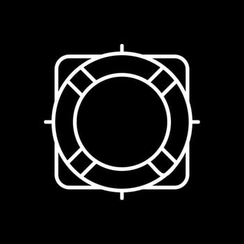 Rescue Buoy Line Inverted Icon Design vector