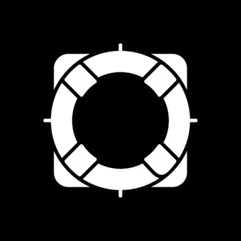 Rescue Buoy Glyph Inverted Icon Design vector