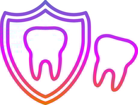 Shield Line Gradient Icon Design vector