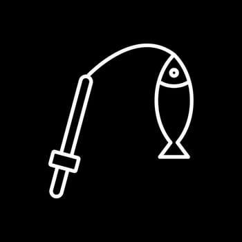 Fishing Line Inverted Icon Design vector