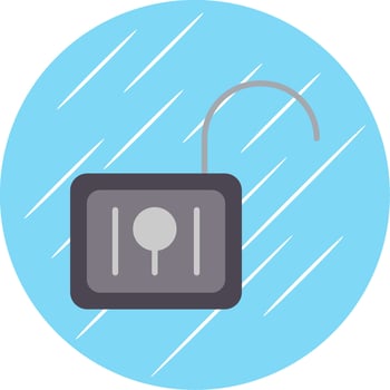 Unsecure Flat Circle Icon Design vector