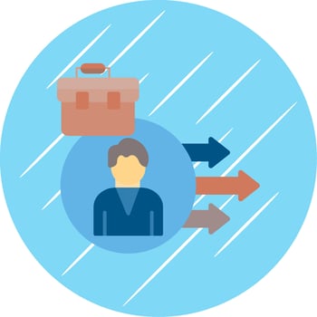 Leadership Approach Flat Circle Icon Design vector