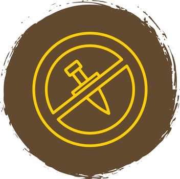No Knife Line Circle Sticker Icon vector