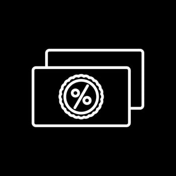 Discount Cards Line Inverted Icon Design vector